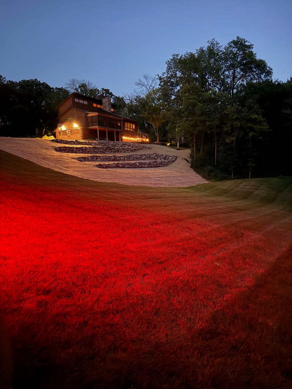 Five-Tier Boulder Retaining Wall Built Into a Zumbrota Hillside
